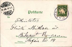 1899 Bad Reichenhall, Bad Kirchberg, Colonnade, Brunnenkapelle. Carl Otto Hayd Kunstverlag / mountai...