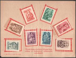 1942 Honvédkarácsony sor, 8 klf segélybélyeg emléklapon