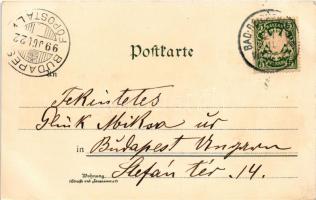 1899 Bad Reichenhall, Colonaden. Ottmar Zieher / view, folk costume. Art Nouveau, floral, litho (EK)