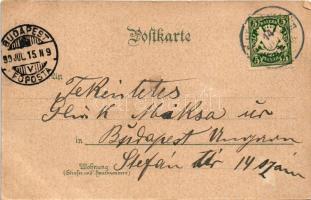 1899 Berchtesgaden, Ausfahrt v. Bergw. Metz / view. Art Nouveau, floral, litho (cut)