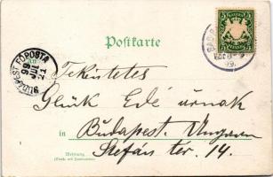 1899 Hallthurm bei Reichenhall, Watzmannblick, Hotel und Pension, bei Mondbeleuchtung. Josef A. Gall...