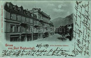 1899 Bad Reichenhall, Hotel Deutscher Kaiser at night in moonlight. Ottmar Zieher (EB)