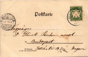 1899 Königsee, Obersee. Moch &amp; Stern Art Nouveau, floral, litho (EK)