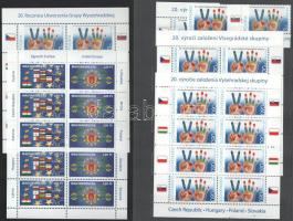 2004-2011 Egyesült Európa kisív + A Visegrádi Csoport alapításának 20. évfordulója szlovák, cseh és lengyel bélyeg és kisívek