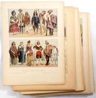 85 db viselettörténetet bemutató metszet, litográfia 24x40 cm