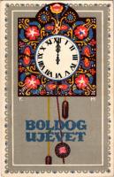 1936 Boldog Újévet! Rigler József Ede kiadása (R. J. E.) / Hungarian New Year greeting art postcard s: F. M. (EK)