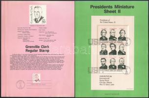 USA 140 db A4-es méretű emléklap elsőnapi bélyegzésekkel, 381 db bélyeggel és 4 db blokkal