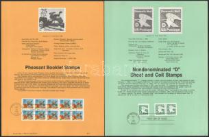 USA 140 db A4-es méretű emléklap elsőnapi bélyegzésekkel, 381 db bélyeggel és 4 db blokkal