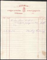 ca 1860 3 db gyógyszertári számla: Nagykőrös - Kígyó, Műller István, Magyar címer.