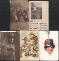 ca 1910-1930 db katonákat ábrázoló fotólap csoportképekkel