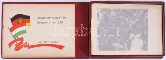 1966 Kádár János az NDK-ban. Hivatalos látogatásról készült fotó sorozat, díszdobozban, Kádár hadgya...