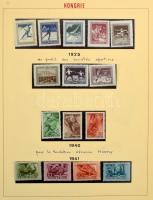 Magyar filázott SPORT gyűjtemény az 1925-1965 közötti időszakból, benne 302 db fogazott + 235 db vágott bélyeg + 14 db fogazott blokk + 13 db vágott blokk + 4 db levél, előnyomott albumban