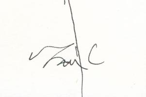 Szász Endre (1927-2003) Női fej. Toll, papír, Jelzett. 27x20 cm