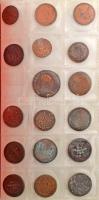 Vegyes 19db-os krajcártétel berakólapon, 1762-1851. 1/4kr-15kr T:XF-F Mixed 19pcs Kreuzer lot in coin holder sheets, 1762-1851. 1/4 Kreuzer-15 Kreuzer C:XF-F
