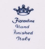 Fiorentine porcelán bonbonier, leveles ágon ülő madarak mintáival, jelzett, hibátlan, m: 19 cm