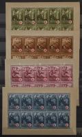 Magyar gyűjtemény az 1928-1941 közötti időszakból, benne Vöröskereszt I. 10-es ívek, Vöröskereszt II...