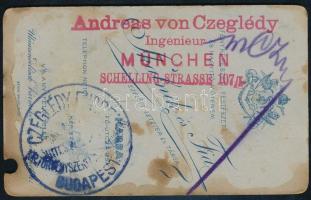 1906 Czeglédy Endre (1874-1965) országgyűlései képviselő, mérnök portréja, keményhátú fotó, foltos, ...