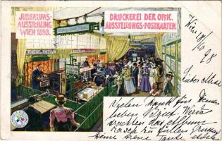 1898 Wien, Vienna, Bécs; Jubiläums-Ausstellung 1898. Druckerei der offic. Ausstellungs-Postkarten / exhibition