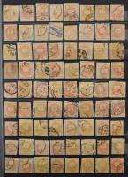 Krajcáros hírlapbélyeg tétel, közel 3.000 bélyeg sok színváltozattal, közte olvasható bélyegzések 24...