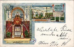 1898 Wien, Vienna, Bécs; Jubiläums-Ausstellung 1898. Kunstgewerbeverein, Kaiserzelt. Ausstellungs-Postkarten / exhibition (EM)