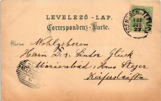 1900 Trencsénteplic, Trencianske Teplice; Hamann Bad, Villa Hungarian, Total, Evangel. Bethaus / gyó...