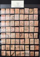 Kőnyomású, könyvnyomású és Krajcáros hírlapbélyeg tétel sok színváltozattal, szép / olvasható bélyeg...