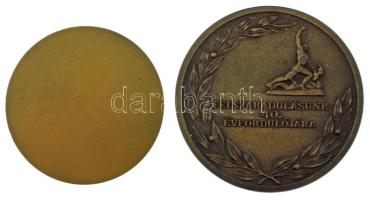 1967. "Csepel Vas- és Fémművek 75 év 1892-1967" egyoldalas bronz emlékérem (60mm) + 1985. ...