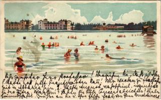 1903 Siófok, fürdőzők. Bruchsteiner és Fia műintézet litho (EB)