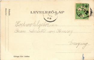 1907 Siófok, Móló, Baross gőzös, gőzhajó. Ellinger Ede kiadása
