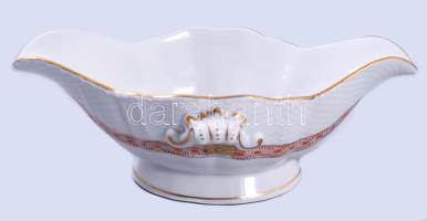 Herendi futó levélmintás szószkínáló, jelzett, hibátlan, h: 23,5 cm