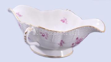 Herendi lila virágmintás szószkínáló, jelzett, hibátlan, h: 23 cm