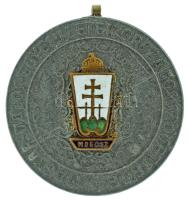 DN "Magyar Dalos Egyesületek Országos Szövetsége (MDEOSZ) / A Magyar Dal Szolgálatában" kétoldalas fém medál zománcozott rátéttel (36mm) T:XF, patina