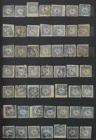 Hírlapilleték bélyegek kb 700 darabos nagy tétel közte szép / olvasható bélyegzések, változatok, öss...