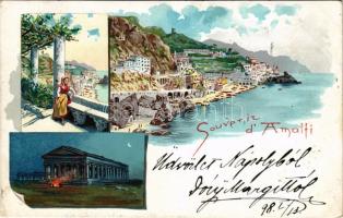 1899 Amalfi, view, litho (EK)