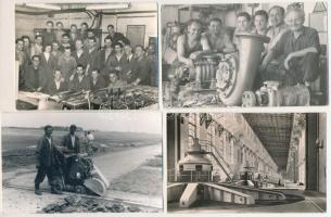 17 db MODERN fotólap: szocialista üzem, dolgozók, belső / 16 modern photos: Socialist factory, workers, interiors