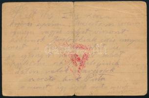 1916 Hadifogoly levelezőlap olasz hadifogságból Asinaráról (Szamár-sziget) (hajtva)