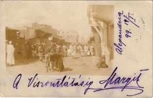 1899 Alexandria, Alexandrie; street view, market. photo