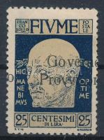 Fiume 1921 Sassone 153 ne, erősen jobbra tolódott felülnyomással (Sassone EUR 150,-)