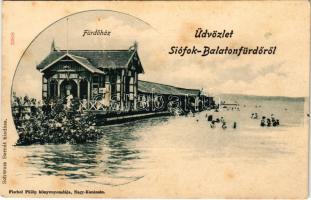 Siófok, Fürdőház. Fischel Fülöp könyvnyomdája, Schwarz Bernát kiadása. Art Nouveau (fl)