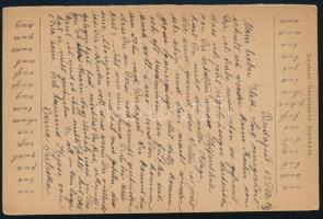 1916 Vöröskeresztes hadifogoly levelezőlap, hátoldalán a német és az orosz betűk átírási szabálya ny...