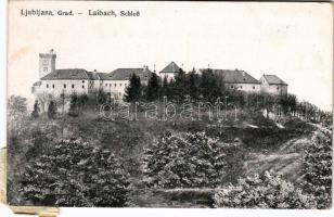 1915 Ljubljana, Laibach; Grad / Schloß / castle + Zensurirt K.u.k. Militärzensur Laibach" (EK)
