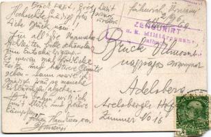 1915 Ljubljana, Laibach; Grad / Schloß / castle + Zensurirt K.u.k. Militärzensur Laibach" (EK)