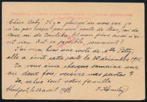 1916 Hadifogoly levelezőlap Chodjentből