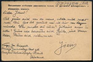 1917 Hadifogoly levelezőlap Oroszországból