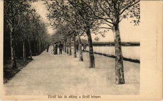 Siófok, Fürdőház és sétány a fürdőtelepen - képeslapfüzetből