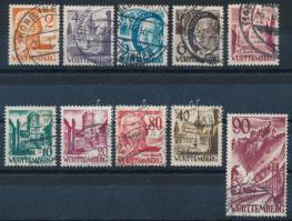 Németország francia-zóna Württemberg 1948 Mi 28-37, záróérték Schlegel BPP vizsgálójellel (Mi EUR 240,-)