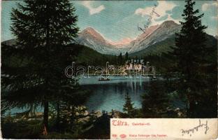 1910 Tátra, Magas-Tátra, Vysoké Tatry; Der Csorber See / Csorba-tó. Feitzinger Ede 616. Auto-Chrom / Strbské pleso / lake (EB)