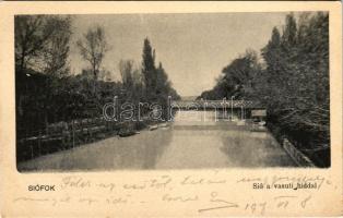 1907 Siófok, Sió a vasúti híddal (EK)