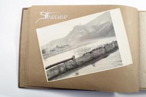 ca 1960 Pozsony, Pöstyén, Tátra fotóalbum 34 db nagy méretű érdekes privát fotóval, fotósarokkal bet...