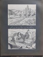 1935 Sőtér (Stöhr) György 38 db ceruzarajz. albumban. Vegyes témák